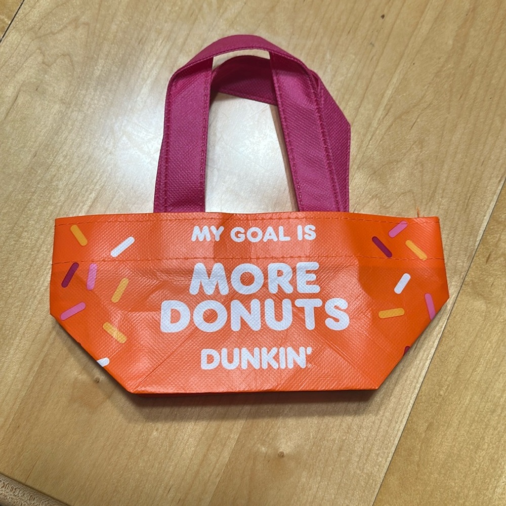 Dunkin Mini Tote Bag Pink Limited Edition Rare Dunkin Donuts coffee promo
